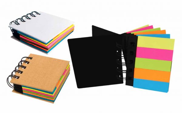 Mini libreta ecológica con anillado espiral y post it - Imagen 2